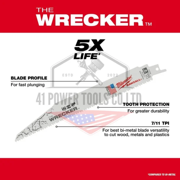 Alternative view of ใบเลื่อยซอว์ซอลตัดอเนกประสงค์ 12" WRECKER  8 TPI (5 ใบ)