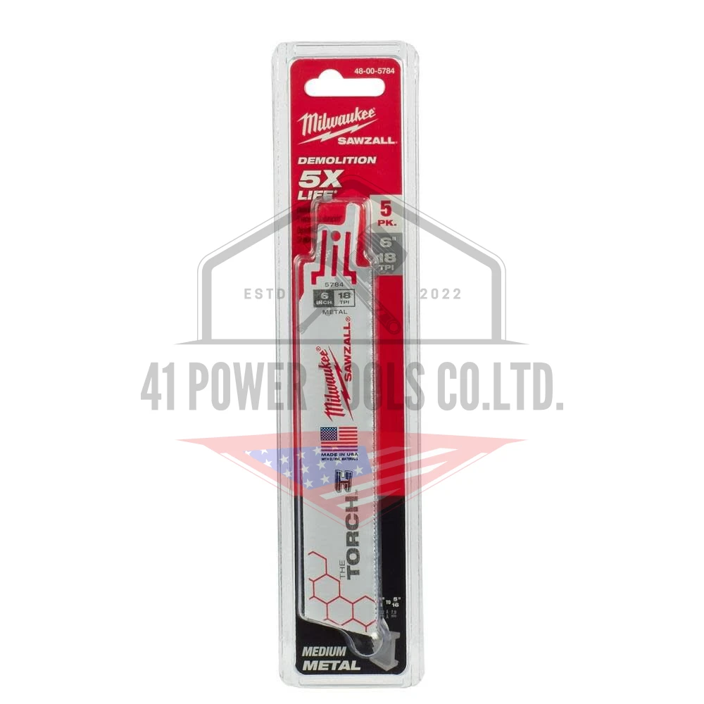 ใบเลื่อยซอว์ซอลตัดเหล็ก 6" TORCH 18 TPI (5ใบ) - Image 6
