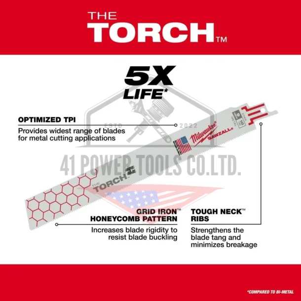 Alternative view of ใบเลื่อยซอว์ซอลตัดเหล็ก 9" TORCH   14 TPI (5ใบ)