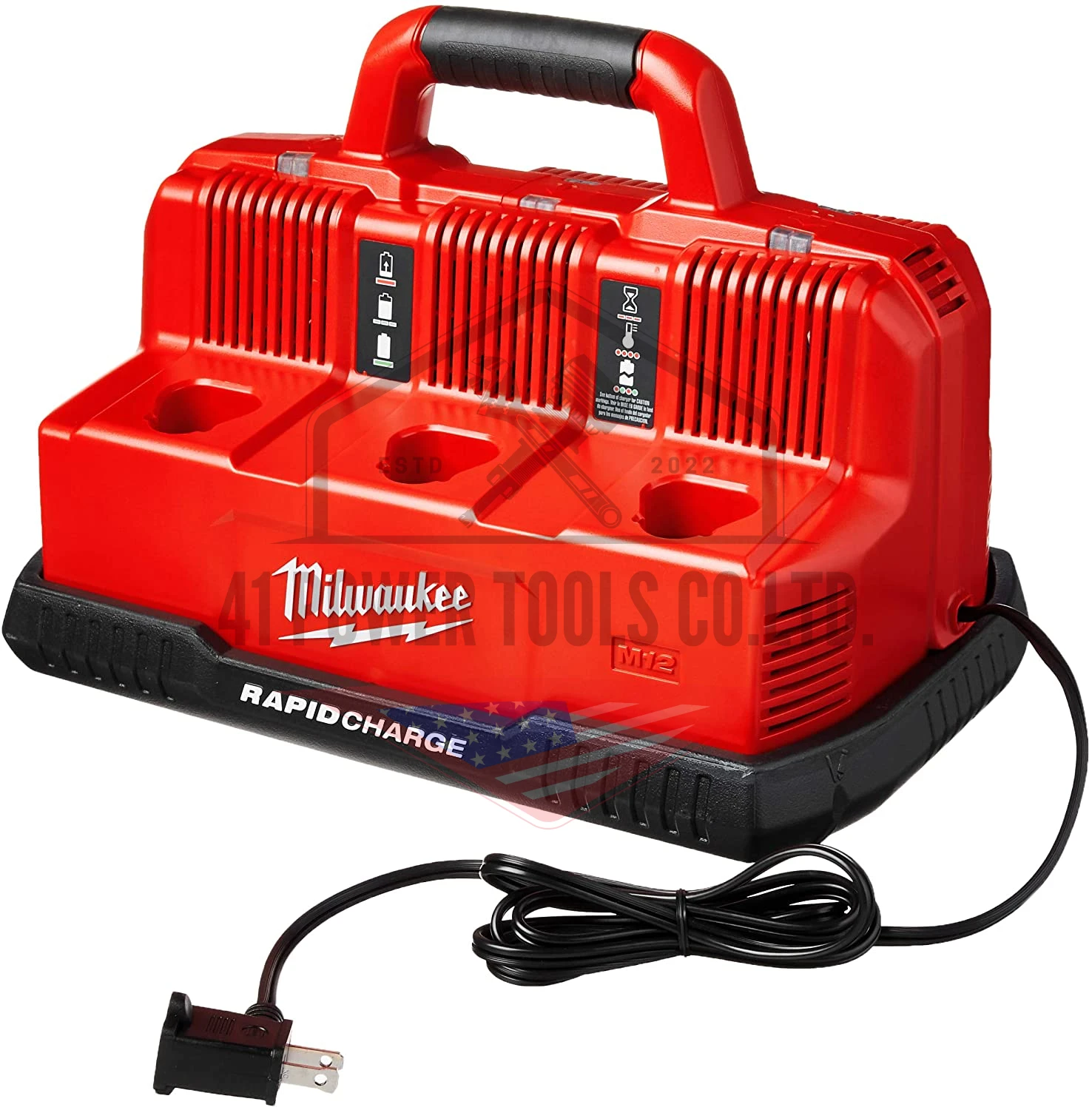 แท่นชาร์จแบตเตอรี่ 12-18 โวลต์ แบบชาร์จเร็ว 6 ช่อง Milwaukee - M12-18C3 - Image 3