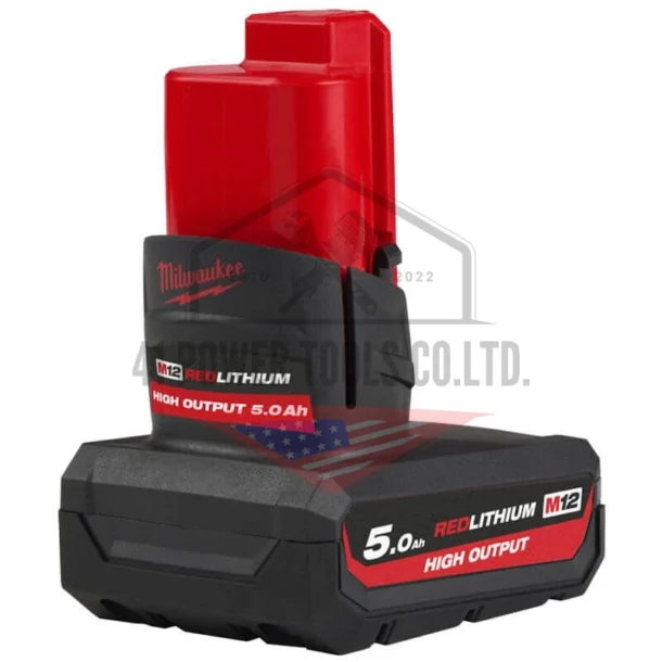 แบตเตอรี่ 12 โวลต์ 5.0 แอมป์อาว HIGH OUTPUT Milwaukee  - M12 HB5