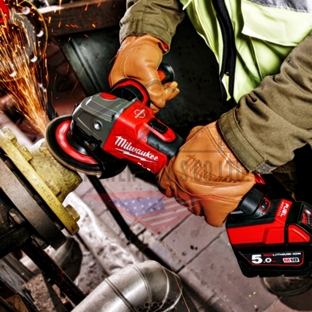 M18 FUEL™ เครื่องเจียรไร้สาย 4" ปรับความเร็วรอบได้ ระบบเบรค (เครื่องเปล่า) Milwaukee - M18 FSAGV100XB-0X0 - Image 3