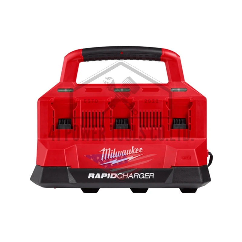 M18™ PACKOUT™ แท่นชาร์จแบตเตอรี่ 18 โวลต์ แบบชาร์จเร็ว 6 ช่อง Milwaukee - M18 PC6
