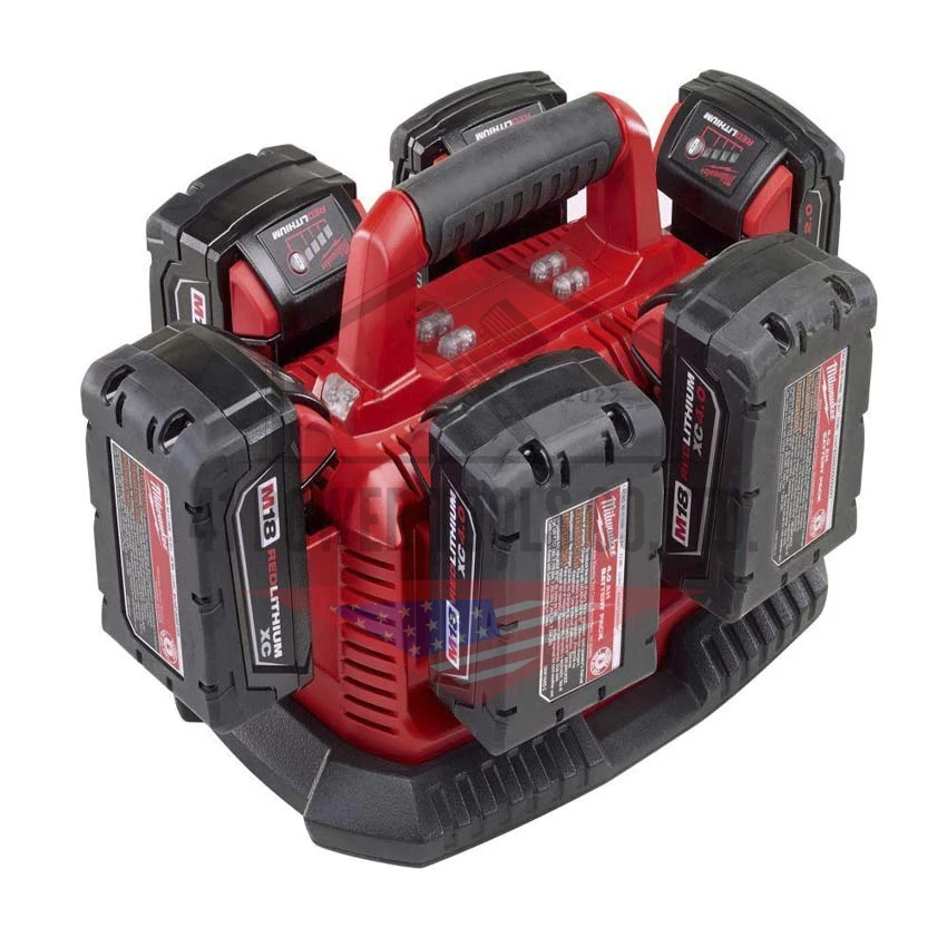 แท่นชาร์จแบตเตอรี่ 12-18 โวลต์ แบบชาร์จเร็ว 6 ช่อง Milwaukee - M12-18C3 - Image 6