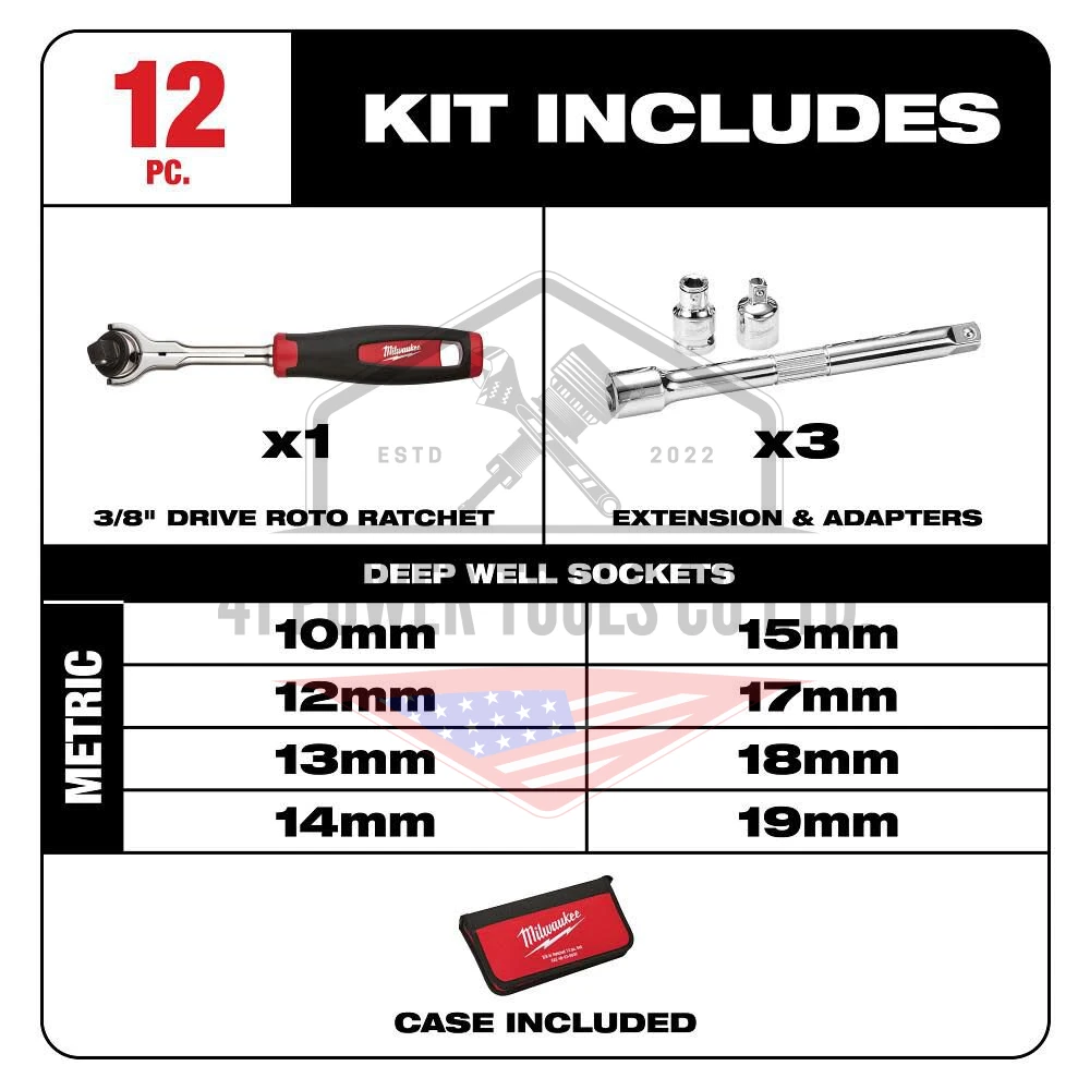 ชุดประแจบล็อก 3/8" 12 ชิ้น - Image 8